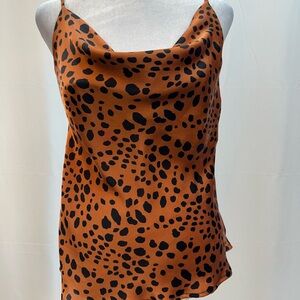 Papermoon Brown Leopard Print Cowl Cami